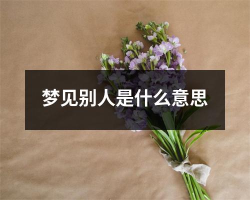 梦见别人是什么意思