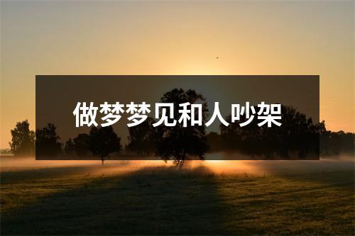 做梦梦见和人吵架