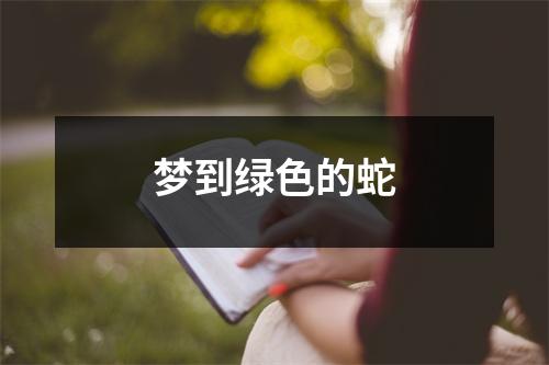 梦到绿色的蛇