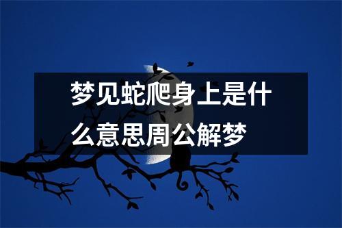 梦见蛇爬身上是什么意思周公解梦