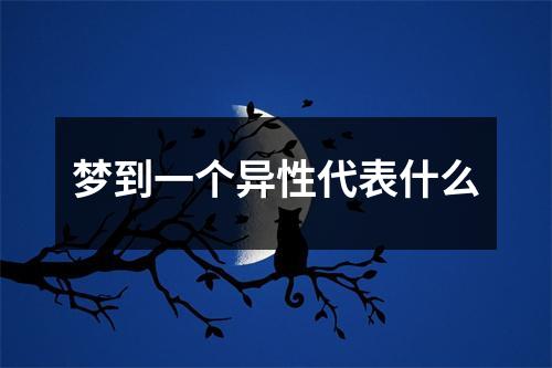 梦到一个异性代表什么