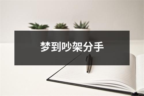 梦到吵架分手