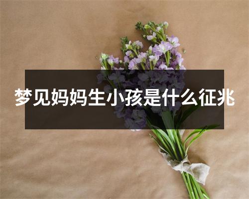 梦见妈妈生小孩是什么征兆