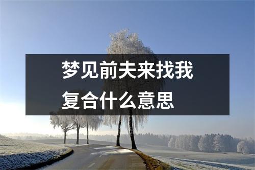 梦见前夫来找我复合什么意思