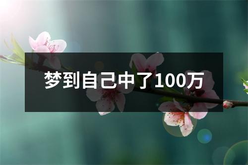 梦到自己中了100万