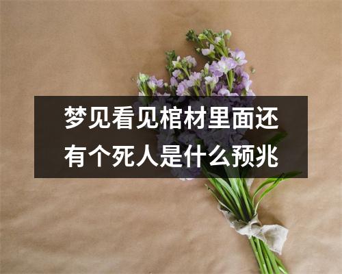 梦见看见棺材里面还有个死人是什么预兆