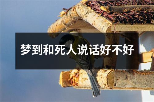 梦到和死人说话好不好