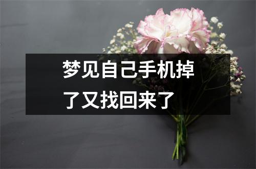 梦见自己手机掉了又找回来了