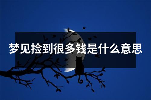 梦见捡到很多钱是什么意思