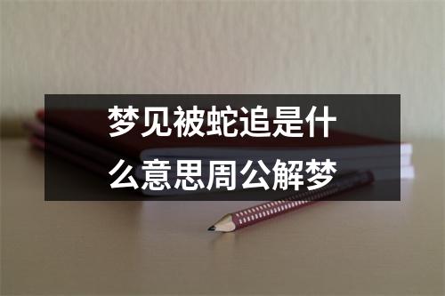 梦见被蛇追是什么意思周公解梦