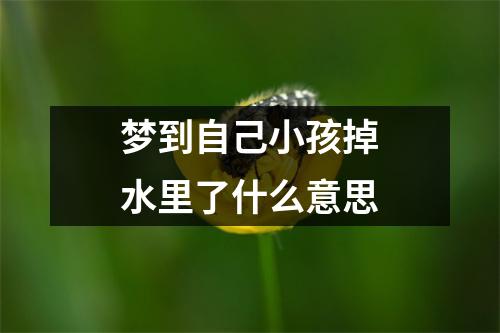 梦到自己小孩掉水里了什么意思