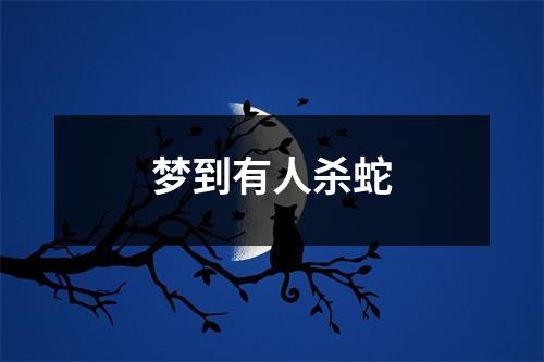 梦到有人杀蛇