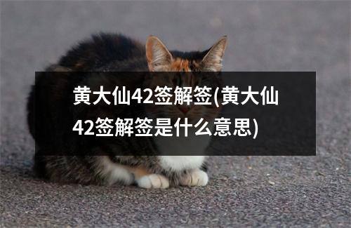 黄大仙42签解签(黄大仙42签解签是什么意思)