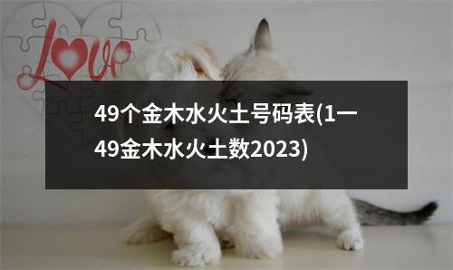 49个金木水火土号码表(1一49金木水火土数2023)