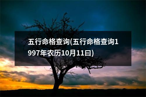 五行命格查询(五行命格查询1997年农历10月11曰)