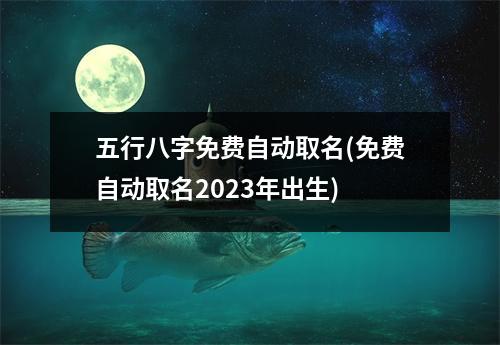 五行八字免费自动取名(免费自动取名2023年出生)