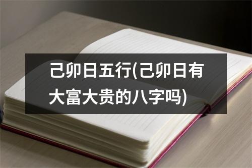 己卯日五行(己卯日有大富大贵的八字吗)