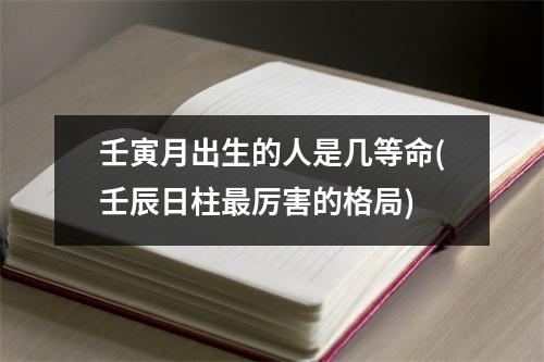 壬寅月出生的人是几等命(壬辰日柱厉害的格局)