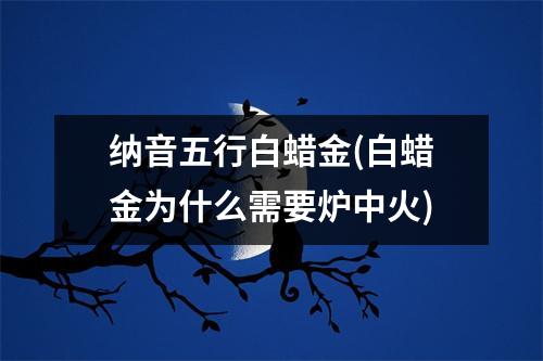 纳音五行白蜡金(白蜡金为什么需要炉中火)