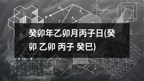 癸卯年乙卯月丙子日(癸卯 乙卯 丙子 癸巳)