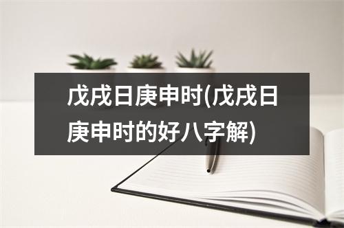 戊戌日庚申时(戊戌日庚申时的好八字解)