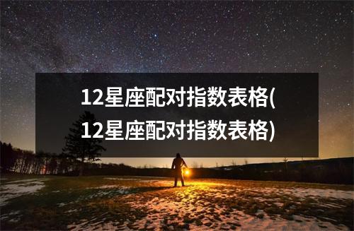 12星座配对指数表格(12星座配对指数表格)