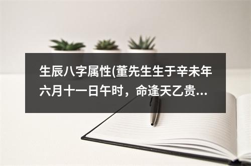 生辰八字属性(董先生生于辛未年六月十一日午时，命逢天乙贵人，五行缺木。)