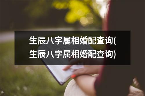 生辰八字属相婚配查询(生辰八字属相婚配查询)