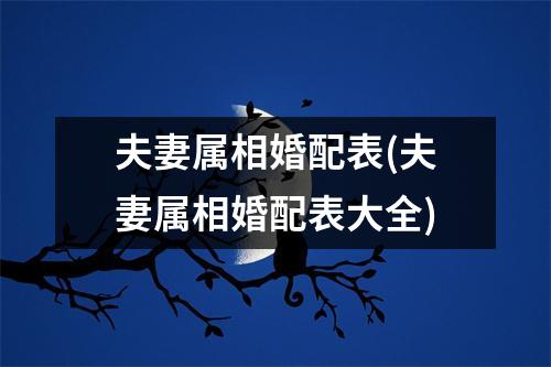 夫妻属相婚配表(夫妻属相婚配表大全)