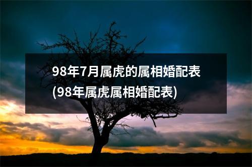 98年7月属虎的属相婚配表(98年属虎属相婚配表)