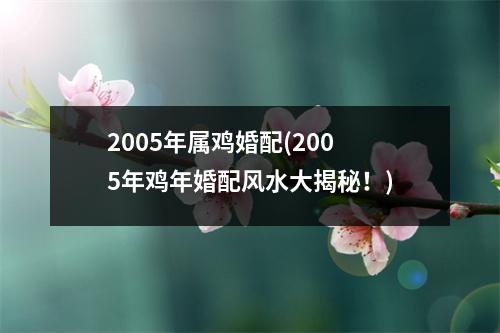 2005年属鸡婚配(2005年鸡年婚配风水大揭秘！)