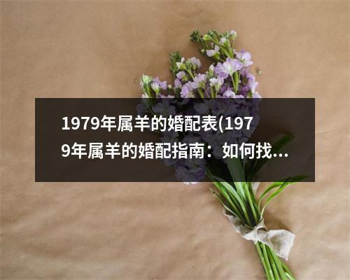 1979年属羊的婚配表(1979年属羊的婚配指南：如何找到佳姻缘？)