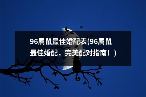 96属鼠佳婚配表(96属鼠佳婚配，完美配对指南！)