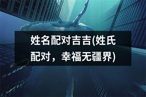 姓名配对吉吉(姓氏配对，幸福无疆界)