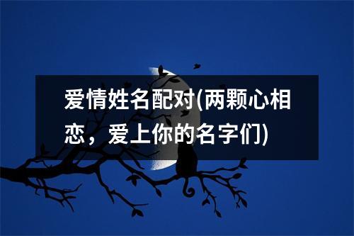 爱情姓名配对(两颗心相恋，爱上你的名字们)