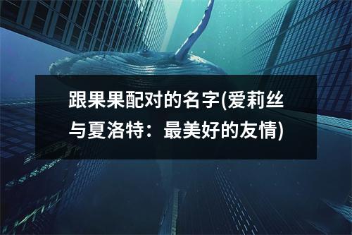 跟果果配对的名字(爱莉丝与夏洛特：美好的友情)