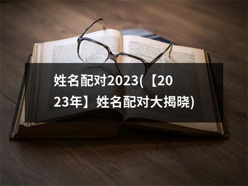 姓名配对2023(【2023年】姓名配对大揭晓)