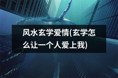 风水玄学爱情(玄学怎么让一个人爱上我)