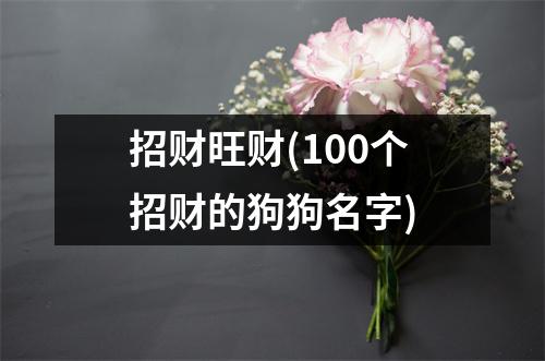 招财旺财(100个招财的狗狗名字)