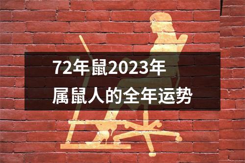 72年鼠2023年属鼠人的全年运势