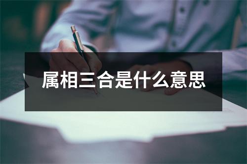 属相三合是什么意思