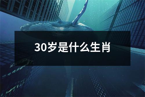 30岁是什么生肖