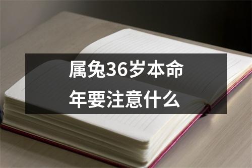 属兔36岁本命年要注意什么