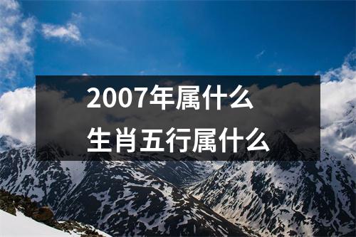 2007年属什么生肖五行属什么