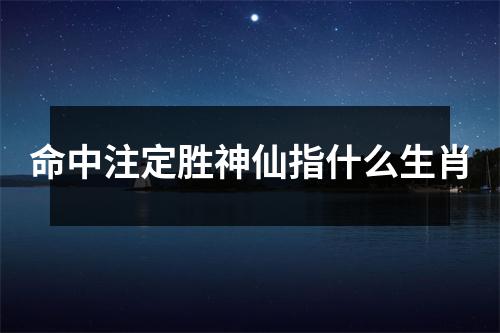 命中注定胜神仙指什么生肖