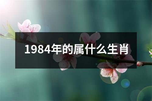 1984年的属什么生肖