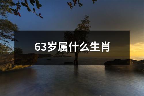 63岁属什么生肖