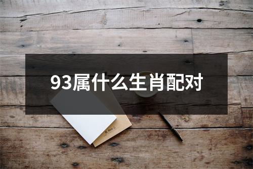 93属什么生肖配对