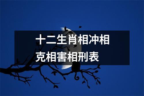 十二生肖相冲相克相害相刑表