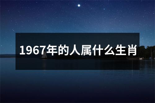 1967年的人属什么生肖